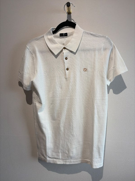 White cotton polo shirt
