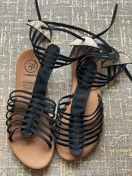 black sandals