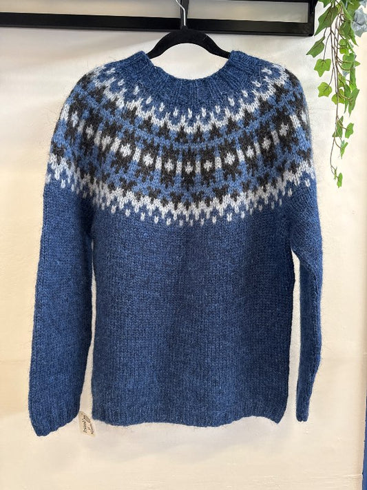 NEW lopapeysa blue and black