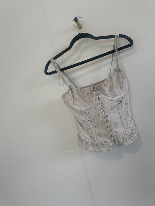 Hvít/grátt Lounge corset