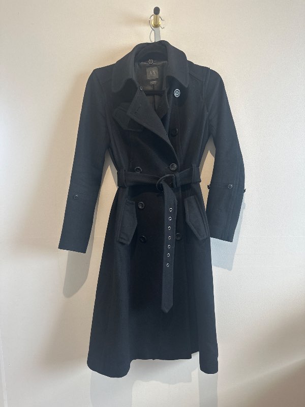 Armani exchange svört kápa m/ skinni á ermum