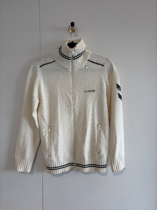 hummel peysa, offwhite og dökkgræn