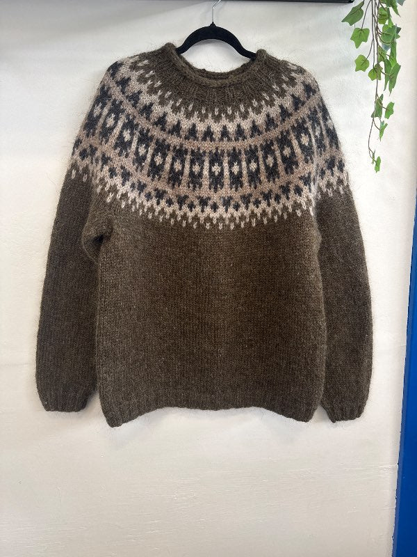Lopapeysa NEW brún & svört