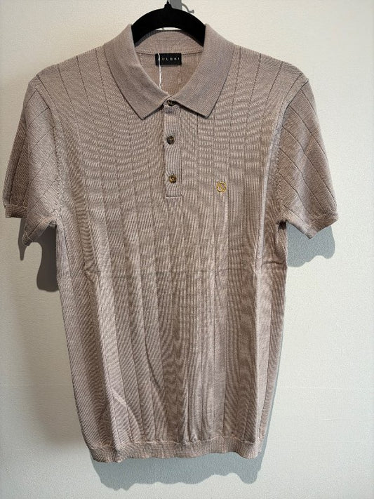 Beige wool polo shirt