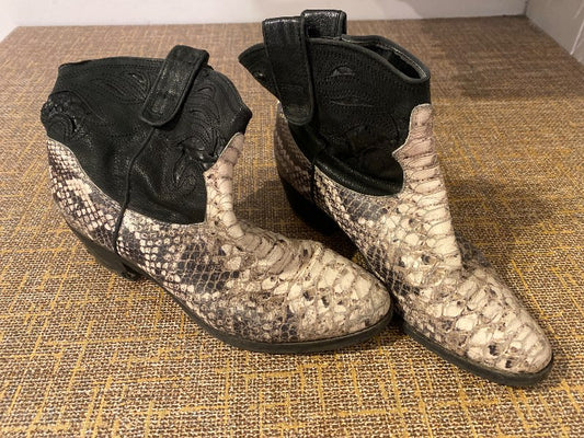 Snake ankle booties