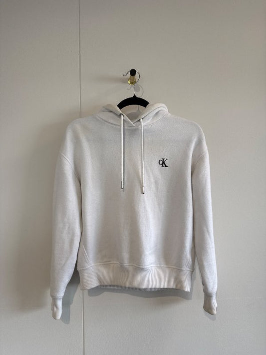 Hvít Calvin Klein hettupeysa