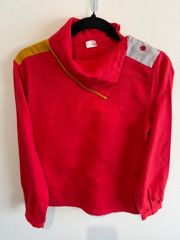 Vintage side button wool blend shirt