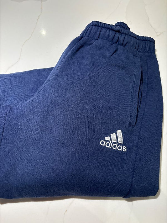 Bláar adidas iþrottabuxur