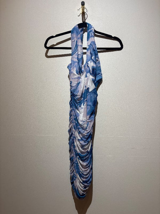 Blár og fjólublár kjoll