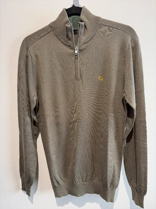 Sweater 1/4 zip cotton green