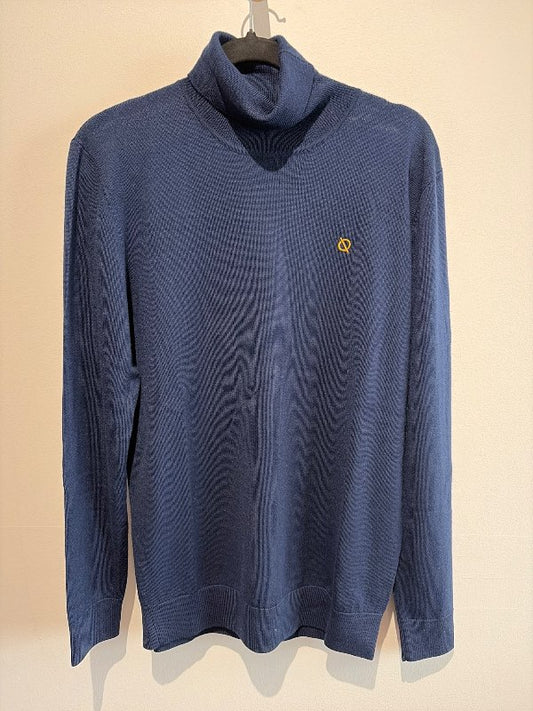 Blue wool turtleneck sweater