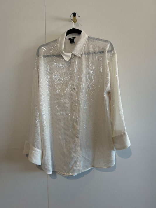 skyrta palliettu hvit