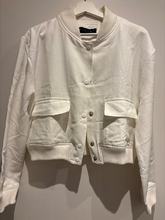 Rising hvítur stuttur bomber