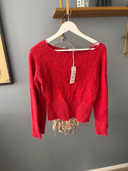 Gina tricot rauð peysa