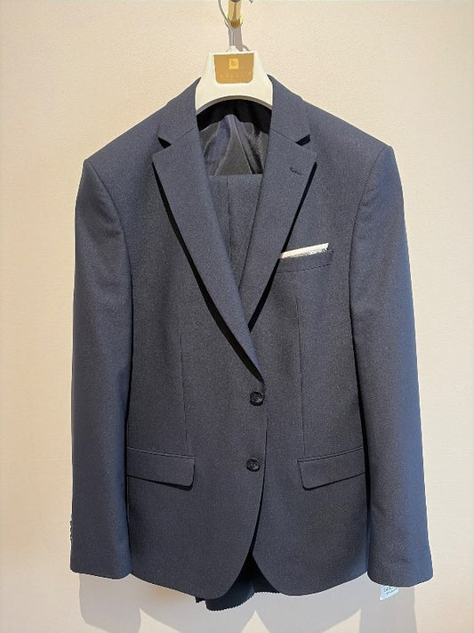 Navy blá 3 piece jakkaföt