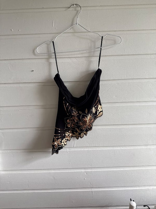 Svartur og gylltur tube top