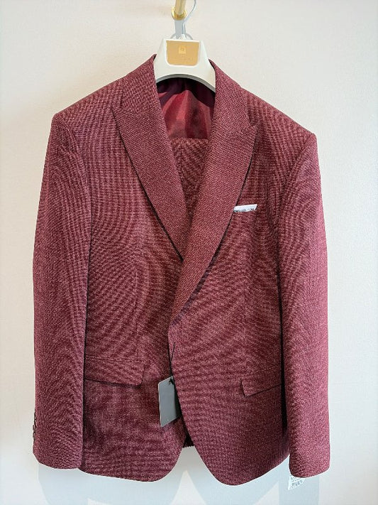 3 piece jakkaföt burgundy