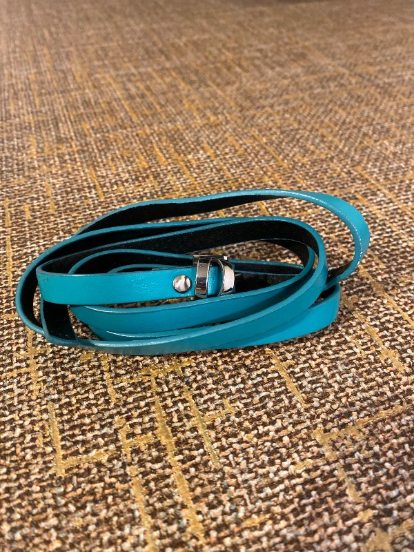 Teal skinny belt