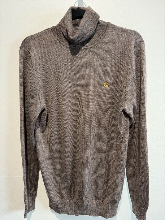Brown wool turtleneck sweater