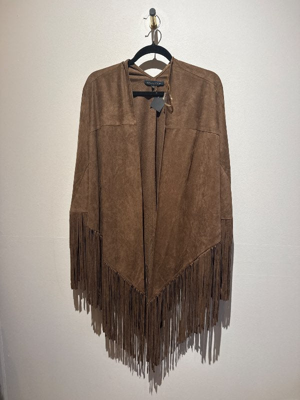 Brúnn fringe jakki