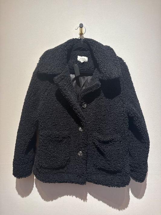 Þykk svartur teddy next jakki
