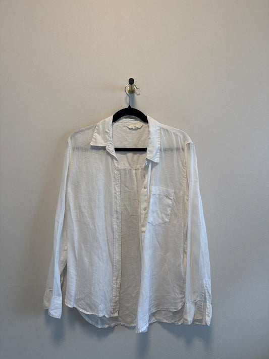 H&M hvít linen skyrta