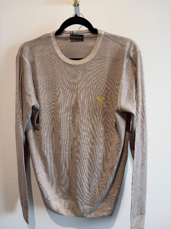 Peysa beige acid wash ull