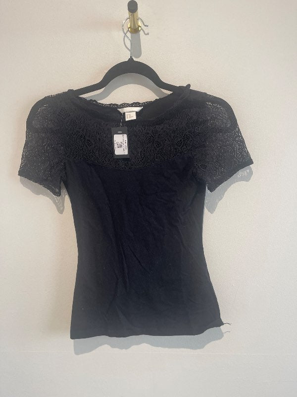 H&m svartur blúndu bolur